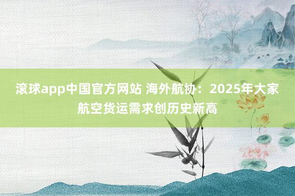 滚球app中国官方网站 海外航协：2025年大家航空货运需求创历史新高