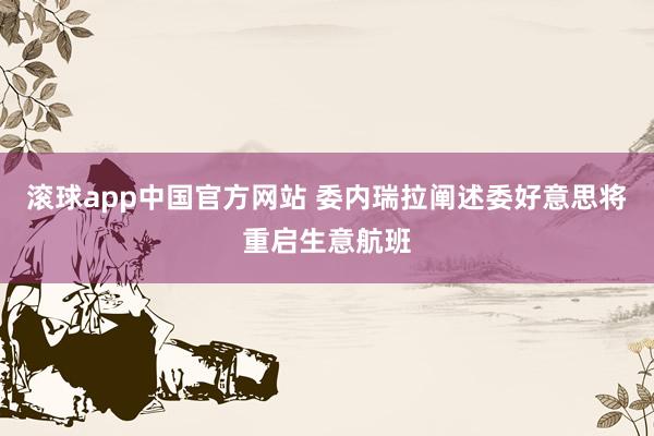 滚球app中国官方网站 委内瑞拉阐述委好意思将重启生意航班
