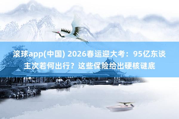 滚球app(中国) 2026春运迎大考：95亿东谈主次若何出行？这些保险给出硬核谜底