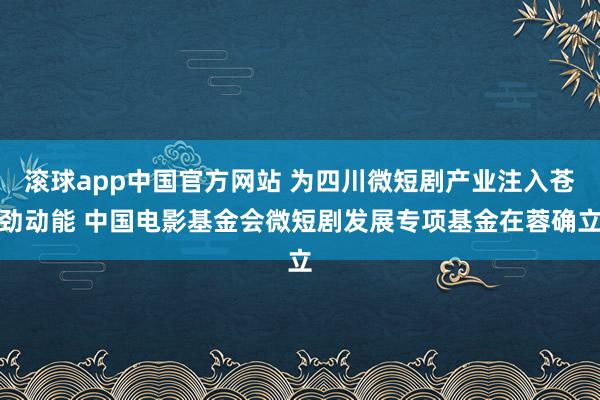 滚球app中国官方网站 为四川微短剧产业注入苍劲动能 中国电影基金会微短剧发展专项基金在蓉确立