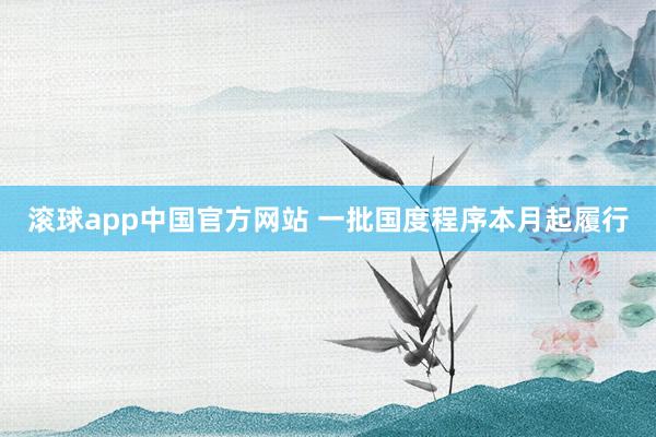滚球app中国官方网站 一批国度程序本月起履行
