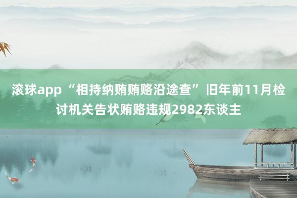 滚球app “相持纳贿贿赂沿途查” 旧年前11月检讨机关告状贿赂违规2982东谈主
