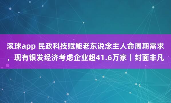 滚球app 民政科技赋能老东说念主人命周期需求，现有银发经济考虑企业超41.6万家丨封面非凡