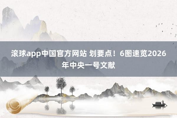 滚球app中国官方网站 划要点！6图速览2026年中央一号文献