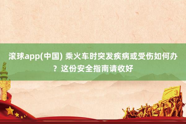滚球app(中国) 乘火车时突发疾病或受伤如何办？这份安全指南请收好