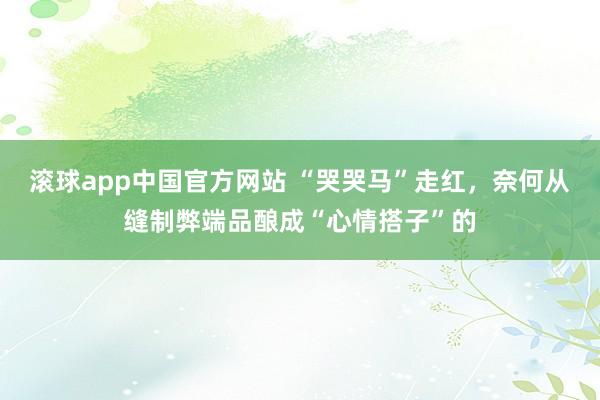 滚球app中国官方网站 “哭哭马”走红，奈何从缝制弊端品酿成“心情搭子”的