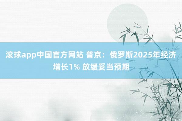 滚球app中国官方网站 普京：俄罗斯2025年经济增长1% 放缓妥当预期