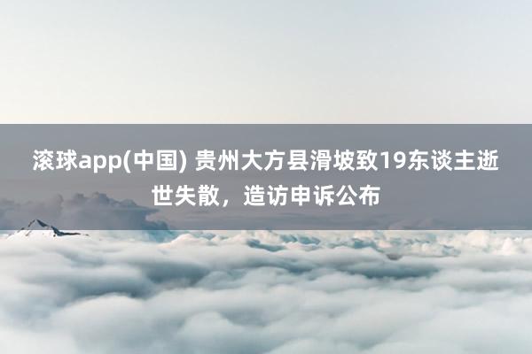 滚球app(中国) 贵州大方县滑坡致19东谈主逝世失散，造访申诉公布