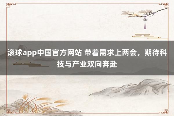 滚球app中国官方网站 带着需求上两会，期待科技与产业双向奔赴