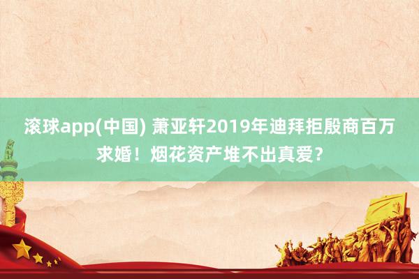 滚球app(中国) 萧亚轩2019年迪拜拒殷商百万求婚！烟花资产堆不出真爱？