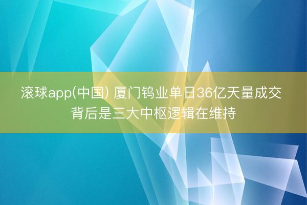滚球app(中国) 厦门钨业单日36亿天量成交 背后是三大中枢逻辑在维持