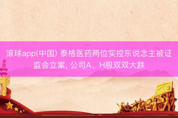 滚球app(中国) 泰格医药两位实控东说念主被证监会立案, 公司A、H股双双大跌