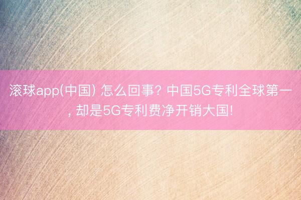 滚球app(中国) 怎么回事? 中国5G专利全球第一, 却是5G专利费净开销大国!