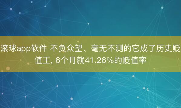 滚球app软件 不负众望、毫无不测的它成了历史贬值王, 6个月就41.26%的贬值率