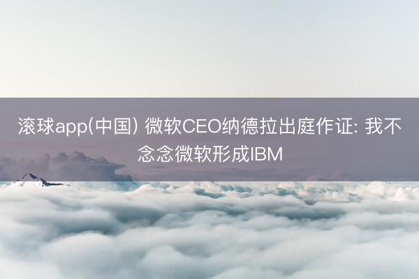 滚球app(中国) 微软CEO纳德拉出庭作证: 我不念念微软形成IBM
