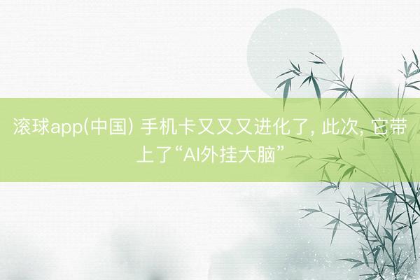 滚球app(中国) 手机卡又又又进化了, 此次, 它带上了“AI外挂大脑”