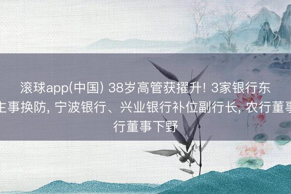 滚球app(中国) 38岁高管获擢升! 3家银行东说念主事换防， 宁波银行、兴业银行补位副行长， 农行董事下野