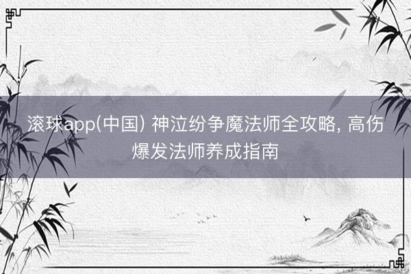 滚球app(中国) 神泣纷争魔法师全攻略， 高伤爆发法师养成指南