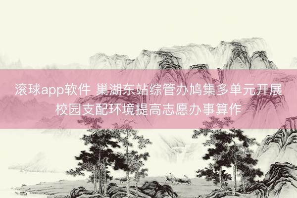 滚球app软件 巢湖东站综管办鸠集多单元开展校园支配环境提高志愿办事算作