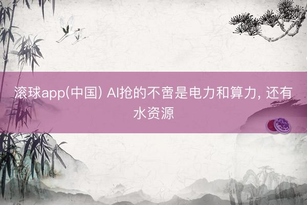滚球app(中国) AI抢的不啻是电力和算力, 还有水资源