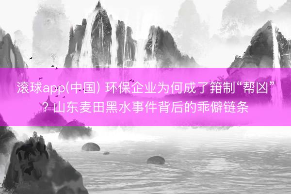 滚球app(中国) 环保企业为何成了箝制“帮凶”? 山东麦田黑水事件背后的乖僻链条