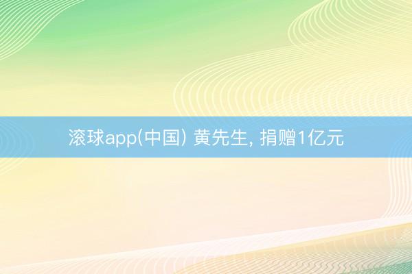 滚球app(中国) 黄先生， 捐赠1亿元