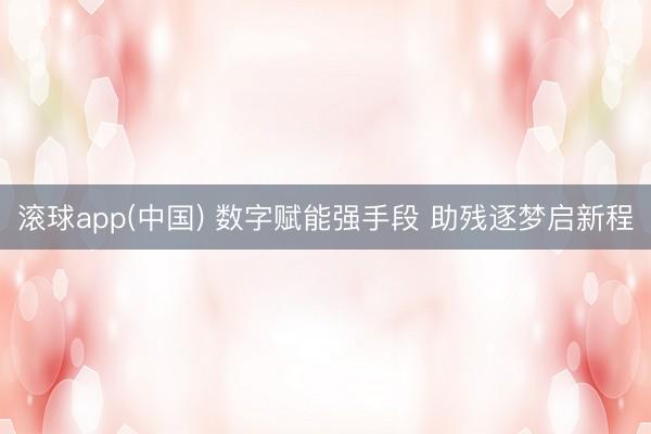 滚球app(中国) 数字赋能强手段 助残逐梦启新程