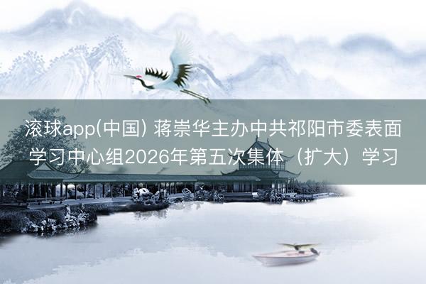 滚球app(中国) 蒋崇华主办中共祁阳市委表面学习中心组2026年第五次集体（扩大）学习
