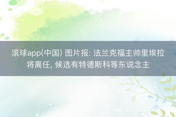 滚球app(中国) 图片报: 法兰克福主帅里埃拉将离任, 候选有特德斯科等东说念主