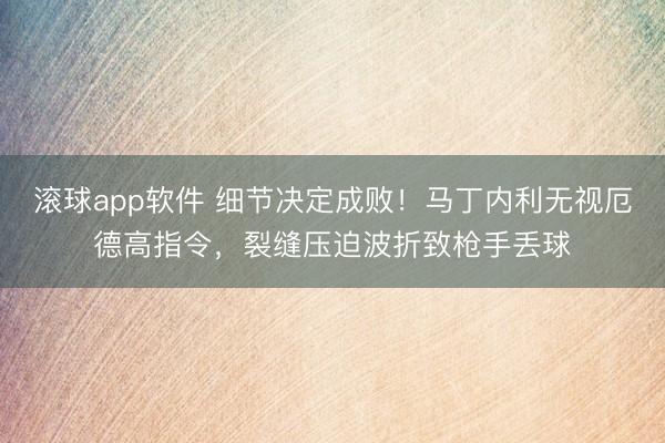 滚球app软件 细节决定成败!马丁内利无视厄德高指令,裂缝压迫波折致枪手丢球