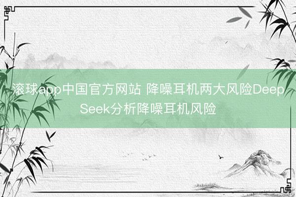 滚球app中国官方网站 降噪耳机两大风险DeepSeek分析降噪耳机风险