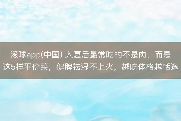 滚球app(中国) 入夏后最常吃的不是肉，而是这5样平价菜，健脾祛湿不上火，越吃体格越恬逸