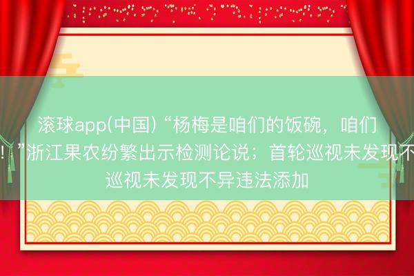 滚球app(中国) “杨梅是咱们的饭碗,咱们比谁齐预防!”浙江果农纷繁出示检测论说;首轮巡视未发现不异违法添加
