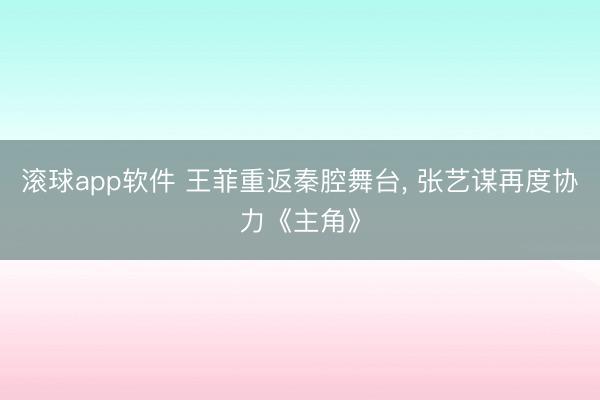 滚球app软件 王菲重返秦腔舞台, 张艺谋再度协力《主角》