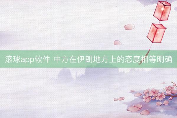 滚球app软件 中方在伊朗地方上的态度相等明确