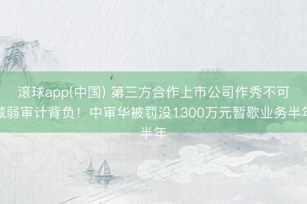 滚球app(中国) 第三方合作上市公司作秀不可减弱审计背负！中审华被罚没1300万元暂歇业务半年