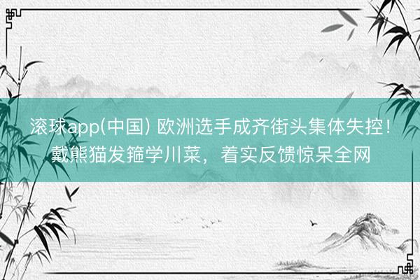 滚球app(中国) 欧洲选手成齐街头集体失控！戴熊猫发箍学川菜，着实反馈惊呆全网
