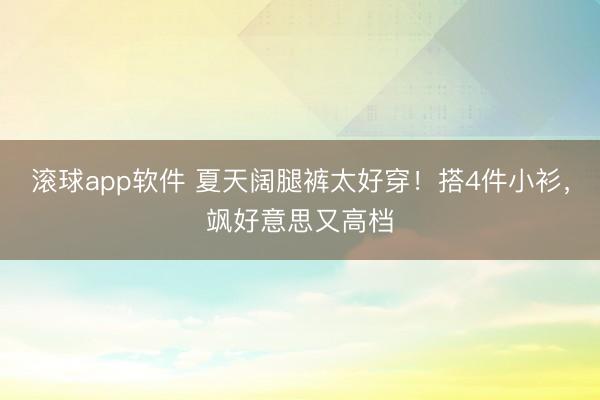 滚球app软件 夏天阔腿裤太好穿！搭4件小衫，飒好意思又高档