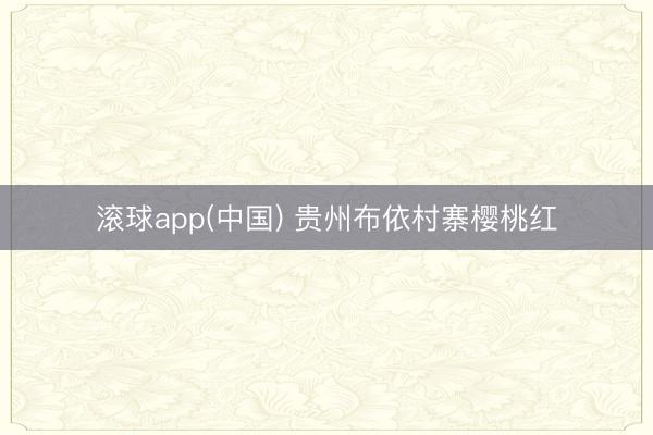 滚球app(中国) 贵州布依村寨樱桃红