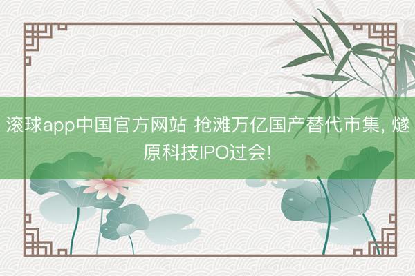 滚球app中国官方网站 抢滩万亿国产替代市集， 燧原科技IPO过会!